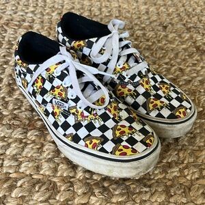 Vans Pizza Checkerboard Skater Sneakers Preowned Youth Size 3